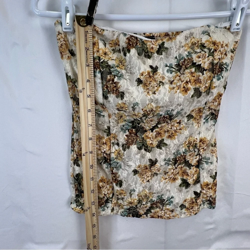 Body C - Small - Women's Top - Lace - Brown White - Strapless - Padded - Picture 5 of 10